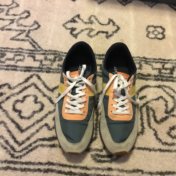 J Crew Woman’s TRAINERS IN COLOR BLOCK PISTACHIO CANTALOUPE - Picture 1 of 3